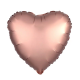Сердце розовое золото металлик 80 см.